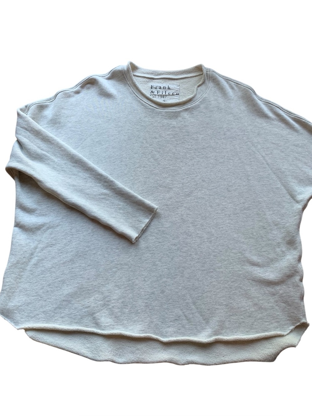 Frank & Eileen ANNA Triple Fleece Capelet Sweatshirt Light Heather Gray Small - Picture 9 of 10